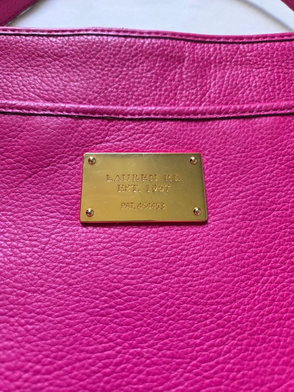 Ralph Lauren hot pink leather crossbody shoulder strap purse